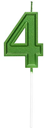 2.76 Inches Large Number Candles Birthday Candles Cake Numeral Candles Topper Decoration for Birthday Celebration Reunions Anniversary Party Supplies (Green Number 4)