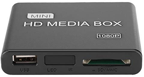 Socobeta Mini Lecteur Vidéo Réseau 1080P Lecteur Multimédia Numérique Full HD pour Le Bureau et Le Divertissement à Domicile(Prise UE)