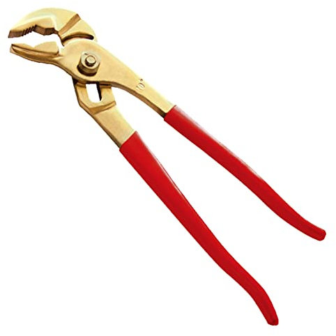 WEDO Pinzas para bomba de agua sin chispas, a prueba de explosiones, con mango de plástico, alicates ajustables, seguridad, bronce de aluminio, estándar BAM/FM/DIN, 12