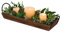 Bandeja larga y estrecha de madera para velas: bandejas decorativas Hanobe soporte rectangular para velas para decoración del hogar, bandeja de centro de mesa, cafetería, sala de estar