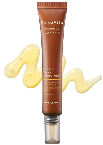 THANKYOU FARMER BakuVita Intensive Eye Serum 30ml - Bakuchiol Vegan Eye Serum korean, K Beauty, Vitamin C, Retinol Alternative, Vegan, Dermatologist Tested, Eye Cream Korean