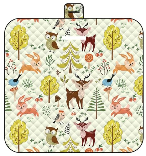 DOTBUY-SHOP Coperta da Picnic Impermeabile Portatile, Antisabbia Bambini Coperta da Campeggio Grande Pieghevole Leggero Come Tappeto da Gioco per Giardino Spiaggia (200x200cm,Animali)