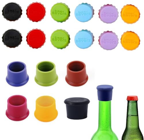 EIHI 18PCS Tappi di Silicone per Bottiglie di Vetro, Tappi per Bottiglie di Vino in Silicone, Silicone Tappi per Bottiglie di Vino, Tappo per Vino in Silicone, Riutilizzabili, per Birra Champagne