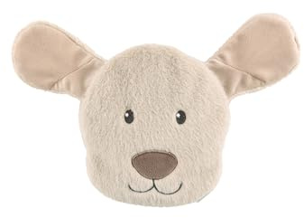 Sterntaler Wärmekissen Hund Lucky - wohltuendes Wärmekissen für Baby und Kinder aus weichem Flausch - Kuscheltier spendet Trost und beruhigt, Haferkissen, graubeige