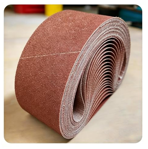 GZKTY Slipband 75 x 457 mm, Set med 25 Stycken, Kornstorlekar P80, P120, P150, P240, P320, för Bandslipmaskiner