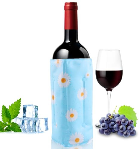 SilverChry Glacette per Vino, Raffredda Bottiglie Vino, Manicotto Raffreddatore per Bottiglie Vino, Borsa Ghiaccio Termica per Vino o Champagne, Wine Cooler - Raffreddamento Rapido (margherita)