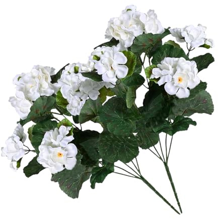 Konstgjorda pelargon för utomhus, falska blommor Uppsättning av 2