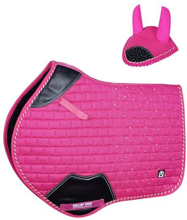 Gallop Shop Close Contact Saddle Pad / All-Purpose Design Rhinegold with Sparkle (Hot Pink, Full)
