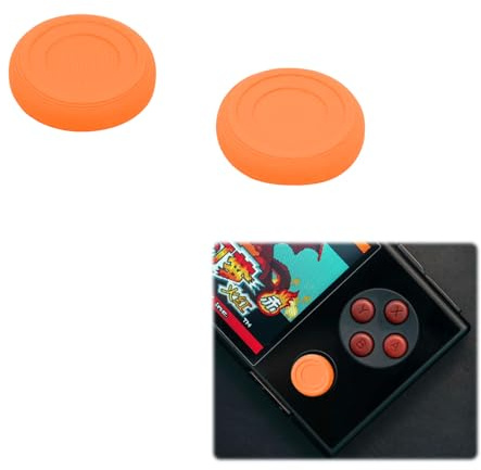 2 Pezzi Cappucci per Joystick con Impugnatura per Pollice per AYANEO AIR Plus/Pocket Micro, Cappucci Antiscivolo con Impugnatura Testurizzata, Coperture di Ricambio per Stick Analogici (arancione)
