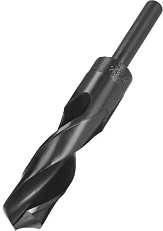 sourcing map Foret Hélicoïdal Mèche à Queue Réduite Tige 24 mm Mèche en Acier Haute Vitesse HSS 9341 Oxyde Noir avec Tige Droite de 1/2 pouce