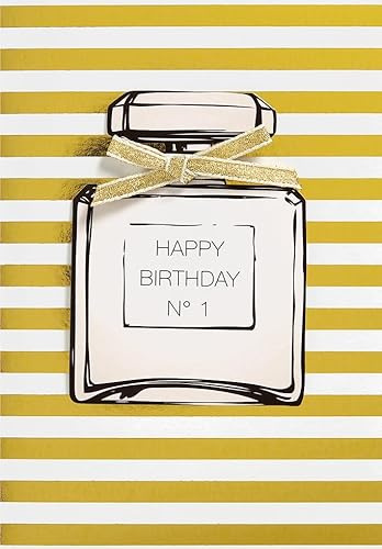 Lifestyle - Tarjeta de cumpleaños con diseño de perfume, 11,6 x 16,6 cm