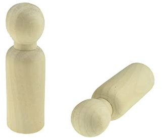 HAHIYO 3.5inches 2PCs Dad-Shape Wooden Peg Dolls Unfinished Wooden People Peg People Unfinished Craft Dolls Wooden Figures Doll Bodies Decorative Peg Doll People for Kids DIY Art Craft