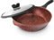 ROSSETTO Sauteuse Induction avec Couvercle Poêle à Frire Revêtement Anti-adhérent Sans PFOA Fonte d'Aluminium Tous Feux (Cherry Wood, 24 cm)