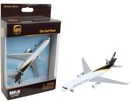 Daron Toy Airplane – UPS MD-11 – Die-Cast Metal Model Airplane Toy with Plastic Parts for Kids Ages 3+