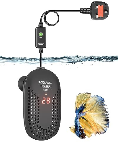 DoRight 50W Submersible Aquarium Heater 50L Digital Fish Tank Heater with Thermometer Intelligent LED Temperature Display, Over-Temperature Protection, External Temp Controller, Thermostat for Betta