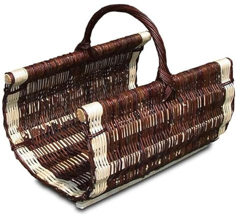 e-wicker24 Alles aus Weide Cesta Portalegna da Interno in Vimini Porta Legna da Interni Fatto a Mano Cesta in Vimini per Legno Cestino per tronchi Ceste per Legna da Interno