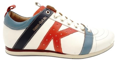 Kamo-Gutsu Herren Sneaker Freizeitschuhe - TIFO 042 - Bianco + Rio Lobo (Weiß, EU Schuhgrößensystem, Erwachsene, Herren, Numerisch, M, 44)