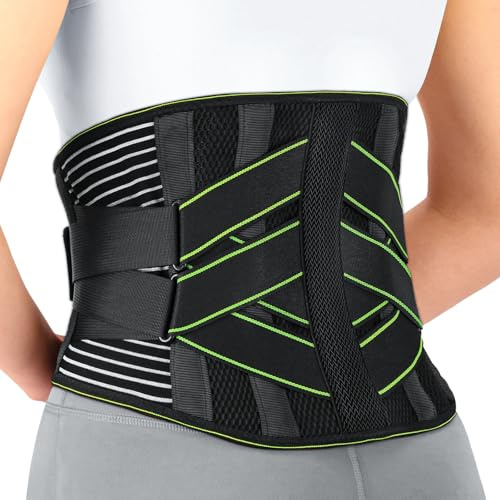 YAHA Ceinture Lombaire Femme Homme pour Soulagement des Mal au Dos, Perméable à I'air Ceinture Dorsale avec 7 Bâtons Métalliques et Coussion Dos pour Maintien du Dos, Sciatique, Hernie Discale - XXL