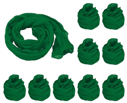 PATIKIL Tela de Flores de Media 10 Piezas Material de Malla de Nylon para Hacer Flores de Media de Seda Tensil para Manualidades de Boda Decoración del Hogar Color Verde Oscuro