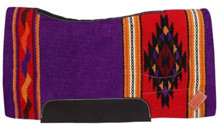 CHALLENGER Horse Western Handwoven New Zealand Wool Contoured Felt Saddle Pad Purple 39224