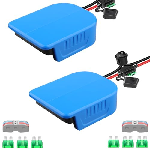 2 Stück Power Wheel Adapter für Bosch 18V GBA Akku,DIY Ladegerät Konverter für Bosch Batterie Power Station, mit 14 AWG Drähten-Kabel (Batterie Nicht enthalten)