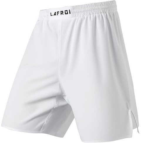 LAFROI Herr MMA-byxor, boxning, korsträning och andra stridssporter-QJK06, Q6 vit, S