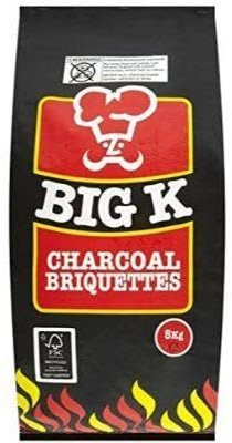 Bigg K Charcoal Briquettes – 5kg | Long-Lasting, Consistent Heat | Ideal for Grilling, Smoking & Slow Cooking | Low Ash, Easy to Use | BBQ Essential