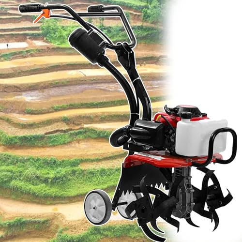 Motozappa da giardino a benzina, motore rotovator a 4 tempi, leggero e compatto, con manici sicuri per un'aratura affidabile
