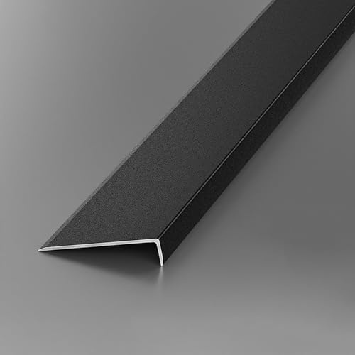 Coayuou Baguette Angle Aluminium 100cm* 3 Pièces Corniere Protection Angle De Mur Protege Coins Protection Efficace Pour Coins De Murs Et Meubles, Design Moderne(Schwarz,5x15mm)