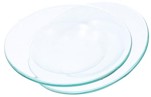 JEWEDECO Placas Calentadoras de Cera de Vidrio Transparentes de 120 Mm, 2 Unidades, Reutilizables Prueba de Fugas para Lámparas de Aromaterapia y Quemadores de Fragancias Hogar