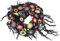GURU SHOP Häkelstola, Hippie Blümchen Häkelschal, Dreieckstuchl - Schwarz, Herren/Damen, Baumwolle