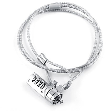 Tosuny Laptop Kombinationsschloss Kabel Ketten Diebstahlsicherung 4-stelliges Passwort für Notebook PC