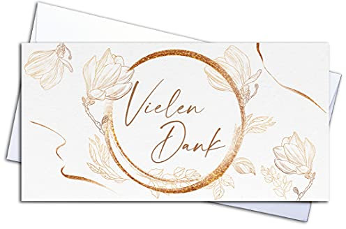 20er Dankeskarten-Set Qualitätsdruck mit Umschlägen. Perfekt für Hochzeit, Taufe, Konfirmation, Kommunion, Ruhestand, Geburtstage Jubiläum & mehr - Blanko Klappkarten