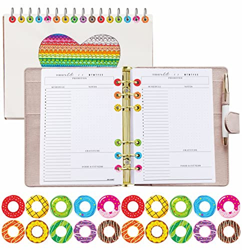 3000 Pieces Hole Reinforcement Stickers, 10 Donut Designs Paper Hole Protectors Self-Adhesive Hole Punch Reinforcement Circle Labels for Loose-Leaf Paper Sheets (Outer 0.5”, Inner 0.25”)