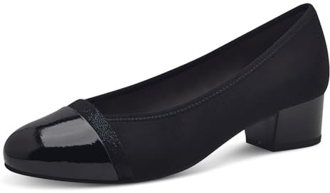 Jana Damen Pumps Kleiner Absatz Vegan, Schwarz (Black), 38 EU
