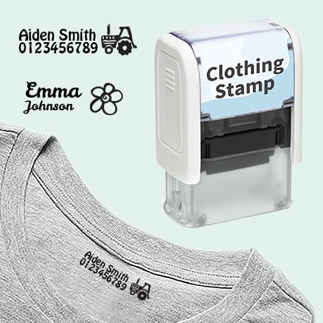 Easy2Name - Name Stamp for Kids Clothes & Uniforms - Clothing Stamp Personalised - Washing Machine & Dryer Resistant