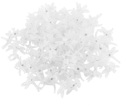 100 Clips para Orquídeas, Clips de Plástico Coloridos para Plantas de Libélula, Clips de Soporte para Plantas de Jardín para Orquídeas, Tomates, Pepinos, Melones, Calabazas, Flores (Blanco