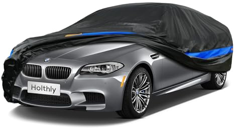 Holthly Telo di copertura per auto impermeabile e traspirante, telone di copertura per auto per garage completo, pioggia, sole, polvere e protezione UV. Telo protettivo per auto adatto per BMW 5er