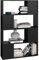 Natulvd Bücherschrank, Heimbüro-Möbel, Bücherregal, Raumteiler, Seitenschrank, Standregal, modernes offenes Ausstellungsregal, Hochglanz-Schwarz, 4 Etagen