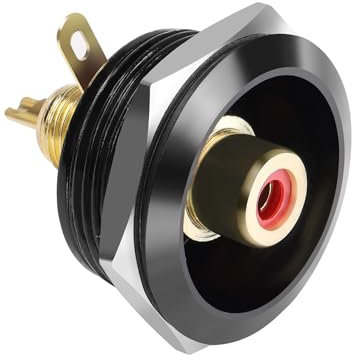 QIANRENON Placcato oro RCA Filettatura Fisso Montaggio Saldatura Connettore RCA Femmina Saldatura Adattatore AV Componenti Audio Boccole da incasso per S/PDIF TV Phono Amplificatore, (Rosso)