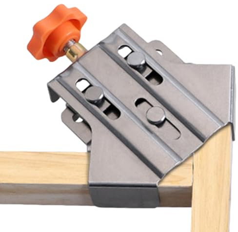 Pince à angle droit, fixateur de clip à angle droit en acier inoxydable, pinces d'angle en bois avec mâchoire pivotante réglable, pince d'angle à poignée unique à 90 degrés, outil de serrage à angle d