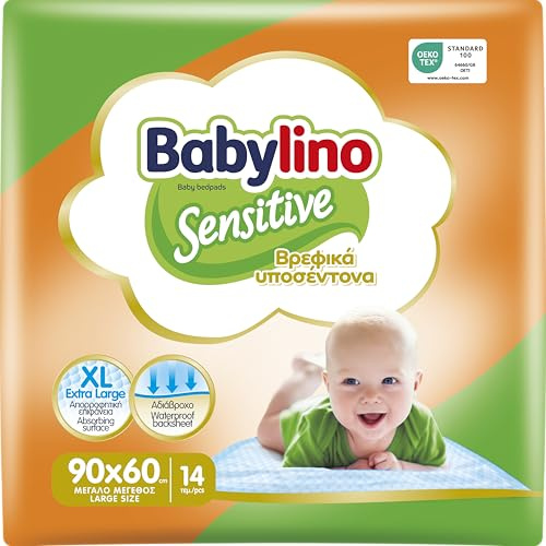 Babylino Sensitive Schalttücher, 90 x 60 cm, extra saugfähig, 14 Stück