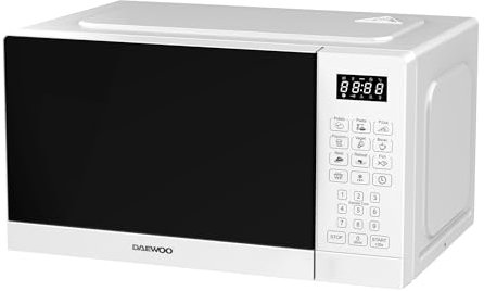 Microondas Daewoo MD-FA202SW-EU, 20 Litros de Capacidad, 700W de Potencia, 8 Programas, 5 Niveles de Potencia, Panel Digital, Color Blanco