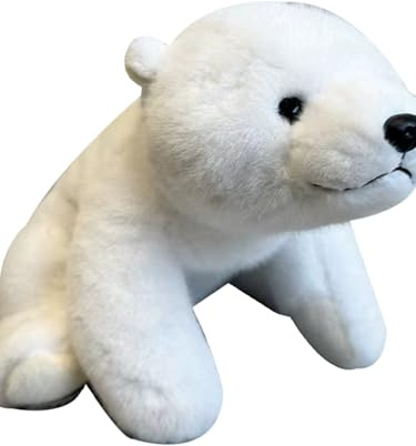 SMJWH Niedliches weißes Eisbär-Plüschtier – Superweiche, liegende Kuschel- und Trostpuppe, Geschenk for Sie Ihn (Verschiedene Größen)(45cm)