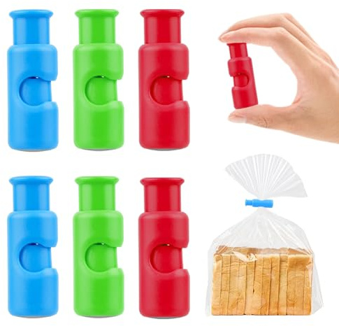 6 Pcs Pinzas Bolsas Alimentos, Cierres para Bolsos con Cierre a Presión, Pinzas para Bolsas de Alimentos de Plástico Reutilizables para sellar y mantener frescura de snacks, papas fritas y pan
