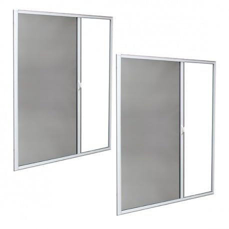 VOLET-MOUSTIQUAIRE.COM Lot de 2 Moustiquaires Latérales ALU H220 cm x L130 cm Blanc