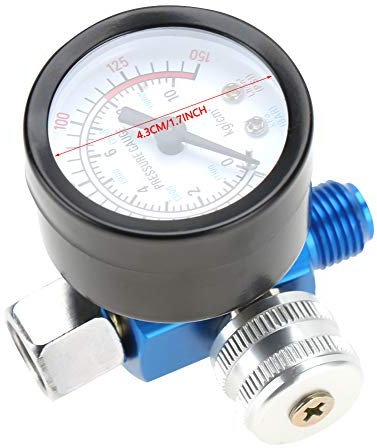 Broco Manómetro Aire Comprimido, Compresor de aire Pistola de pintura en aerosol de 1/4Regulador de presión de aire Manómetro Presión Accesorio de herramienta neumática