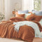 Lanqinglv Bettwäsche 200x220 cm Baumwolle Karamell Orange,ÖKO-TEX Bettwäsche-Set,Bettbezug 200x220 cm mit Reißverschluss und 2 Kissenbezug 80x80cm