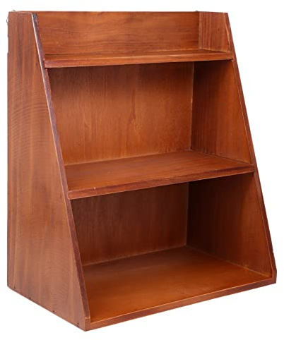IMIKEYA Vintage Shelves Tabletop Wooden Display Riser Rack: 3 Layers Wood Storage Shelf Sundries Organizer for Figurines Books Succulent Pot Dessert Mini Potted Plant Vintage Bookshelf