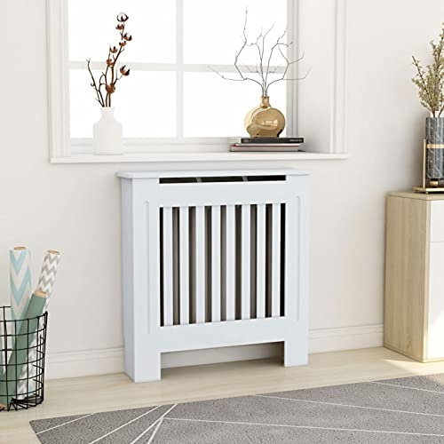 Tidyard Cubierta para Radiador Cubre Radiador Cubierta de Radiador para Radiador MDF Cubreradiador Moderno para Sala de Estar Dormitorio Pasillo Blanco 78x19x81,5 cm
